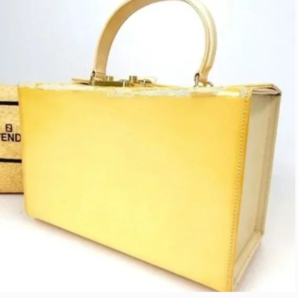 Fendi business type bag very rare suitcase yellow - Picture 6 of 6